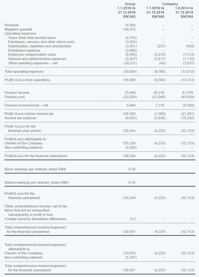 Annual Income Statement